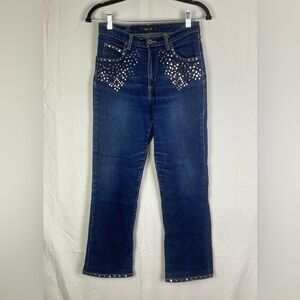 Y2K Arden b Blue Jeans Women Sz 6 Studded Straight Leg 90’s Vintage EUC